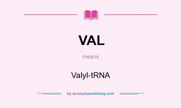 What does VAL mean? It stands for Valyl-tRNA