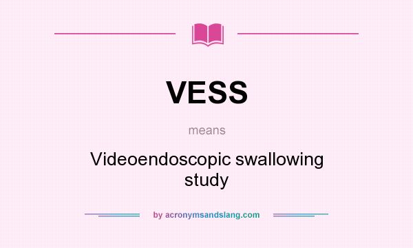 What does VESS mean? It stands for Videoendoscopic swallowing study
