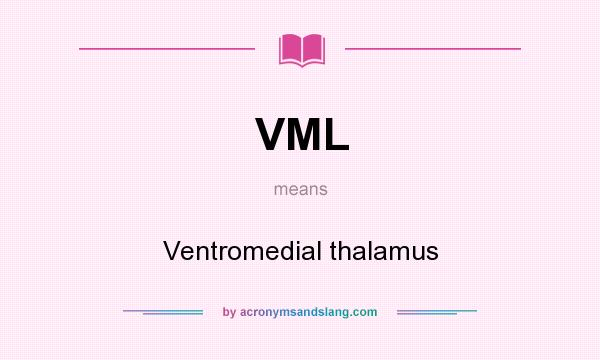 What does VML mean? It stands for Ventromedial thalamus