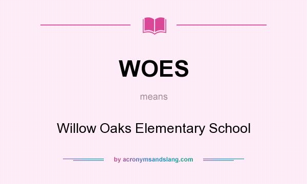 What does WOES mean? It stands for Willow Oaks Elementary School