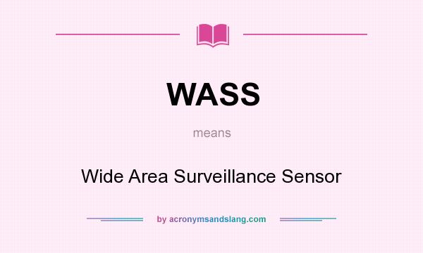 What does WASS mean? It stands for Wide Area Surveillance Sensor