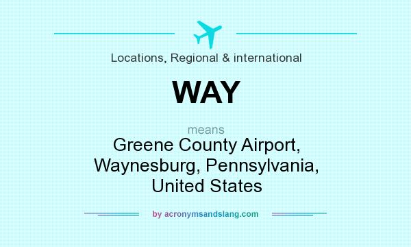 What does WAY mean? It stands for Greene County Airport, Waynesburg, Pennsylvania, United States