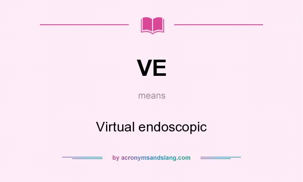 What does VE mean? It stands for Virtual endoscopic