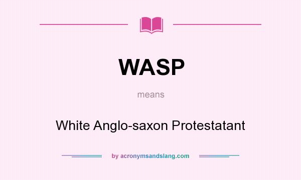 What does WASP mean? It stands for White Anglo-saxon Protestatant