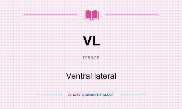 What does VL mean? It stands for Ventral lateral