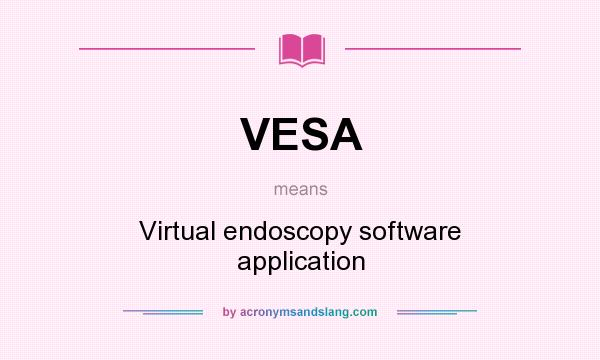 What does VESA mean? It stands for Virtual endoscopy software application