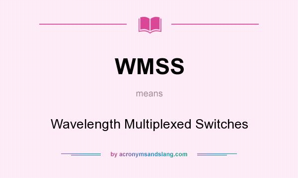 What does WMSS mean? It stands for Wavelength Multiplexed Switches