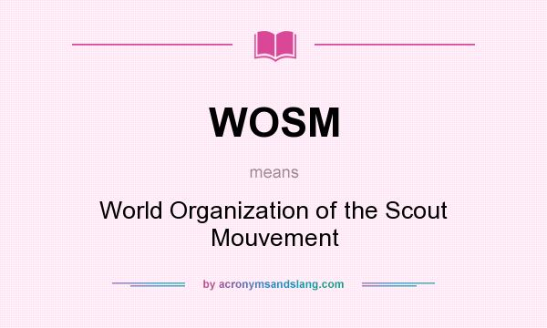 What does WOSM mean? It stands for World Organization of the Scout Mouvement