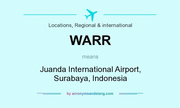 What does WARR mean? It stands for Juanda International Airport, Surabaya, Indonesia