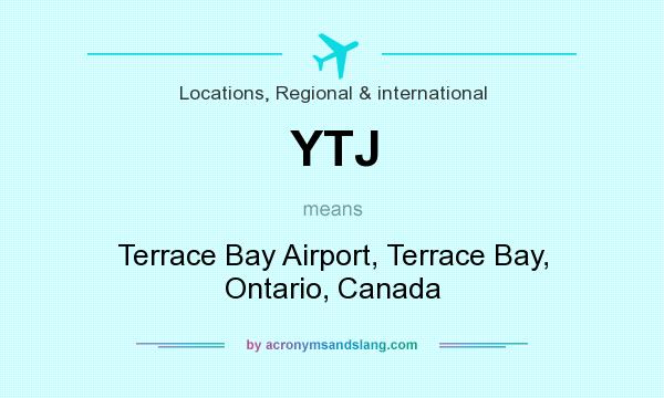 What does YTJ mean? It stands for Terrace Bay Airport, Terrace Bay, Ontario, Canada