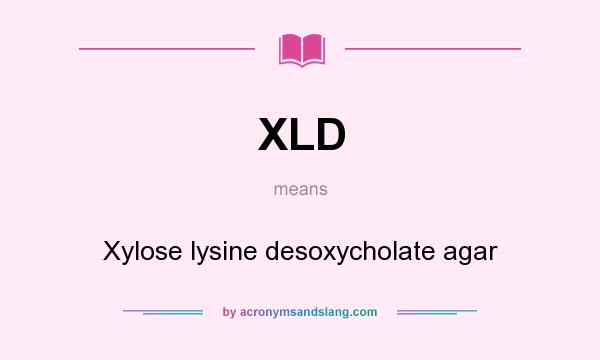 What does XLD mean? It stands for Xylose lysine desoxycholate agar