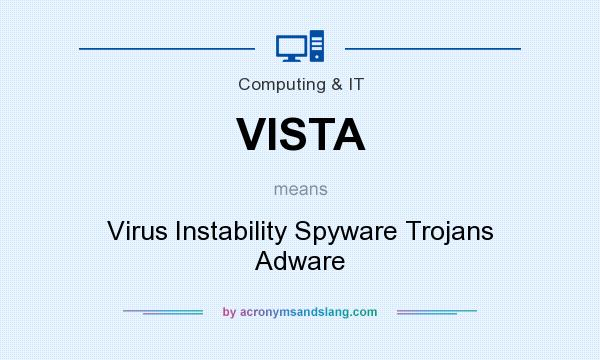 What does VISTA mean? It stands for Virus Instability Spyware Trojans Adware
