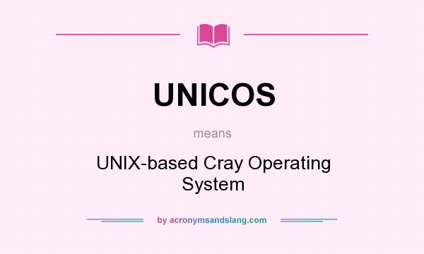 What does UNICOS mean? It stands for UNIX-based Cray Operating System