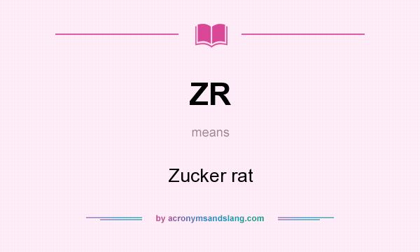What does ZR mean? It stands for Zucker rat