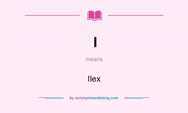 What does I mean? It stands for Ilex