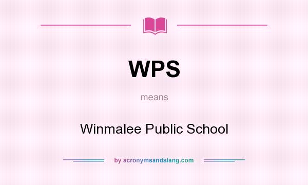 What does WPS mean? It stands for Winmalee Public School