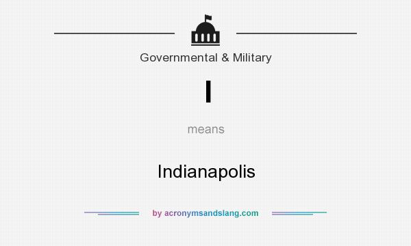 What does I mean? It stands for Indianapolis