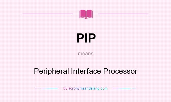 What does PIP mean? It stands for Peripheral Interface Processor
