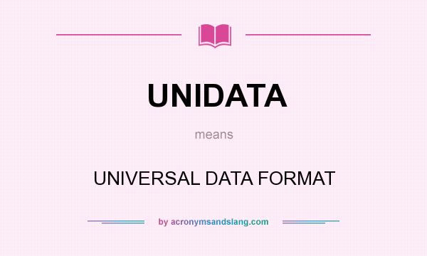 What does UNIDATA mean? It stands for UNIVERSAL DATA FORMAT