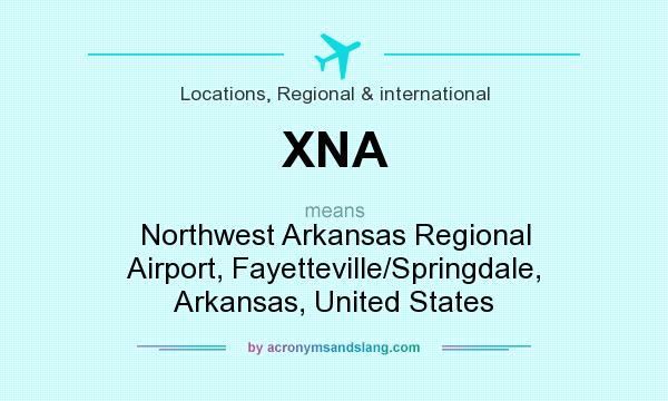 What does XNA mean? It stands for Northwest Arkansas Regional Airport, Fayetteville/Springdale, Arkansas, United States