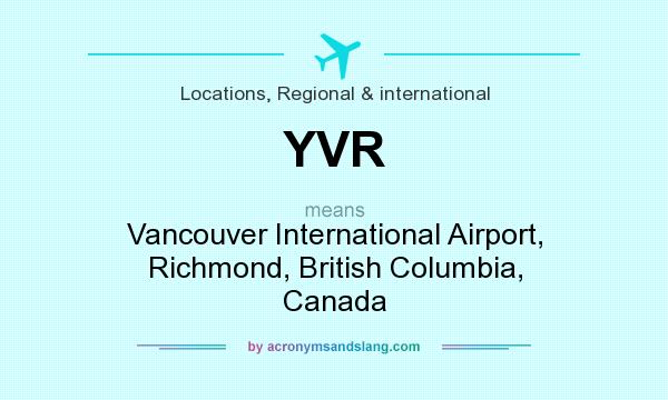 What does YVR mean? It stands for Vancouver International Airport, Richmond, British Columbia, Canada