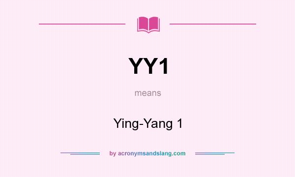 What does YY1 mean? It stands for Ying-Yang 1