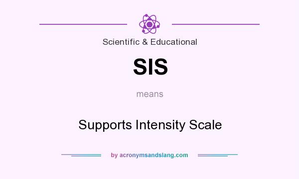 What does SIS mean? It stands for Supports Intensity Scale