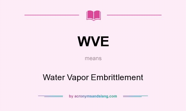 What does WVE mean? It stands for Water Vapor Embrittlement