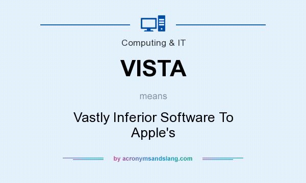 What does VISTA mean? It stands for Vastly Inferior Software To Apple`s