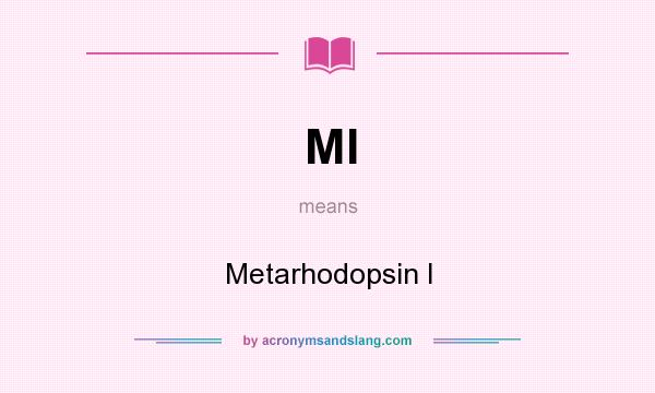What does MI mean? It stands for Metarhodopsin I