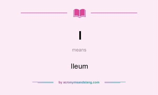 What does I mean? It stands for Ileum