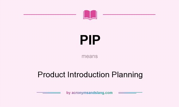 What does PIP mean? It stands for Product Introduction Planning