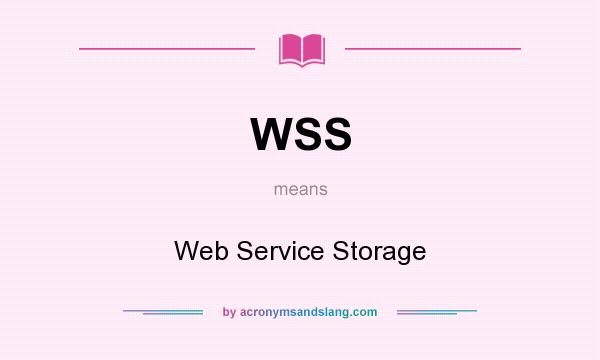 What does WSS mean? It stands for Web Service Storage