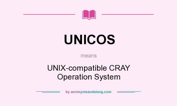 What does UNICOS mean? It stands for UNIX-compatible CRAY Operation System