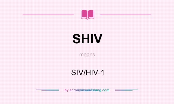 What does SHIV mean? It stands for SIV/HIV-1