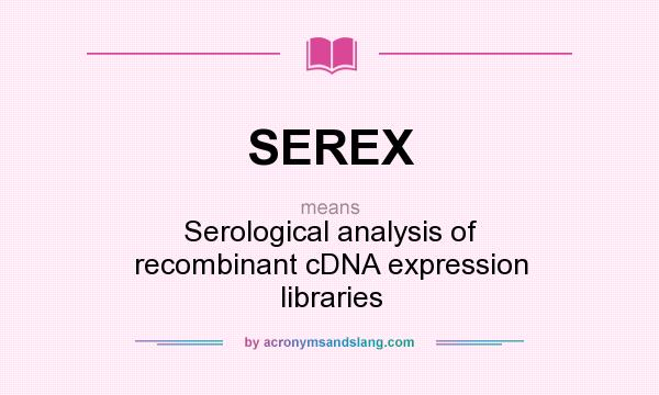 What does SEREX mean? It stands for Serological analysis of recombinant cDNA expression libraries