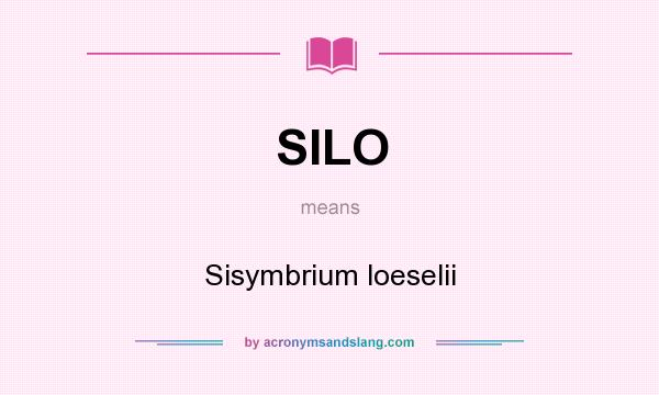 What does SILO mean? It stands for Sisymbrium loeselii