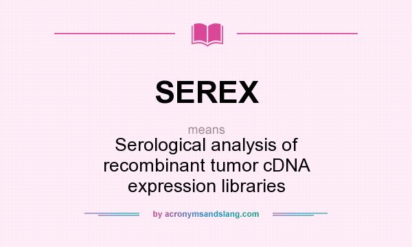 What does SEREX mean? It stands for Serological analysis of recombinant tumor cDNA expression libraries