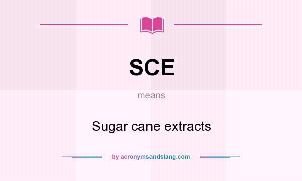 What does SCE mean? It stands for Sugar cane extracts