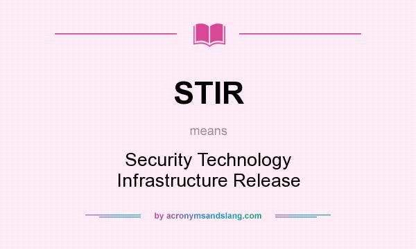 What does STIR mean? It stands for Security Technology Infrastructure Release