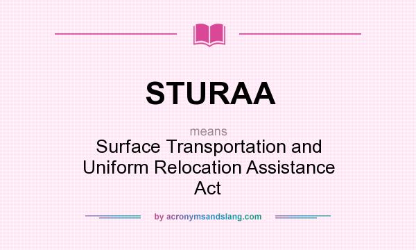 What does STURAA mean? It stands for Surface Transportation and Uniform Relocation Assistance Act