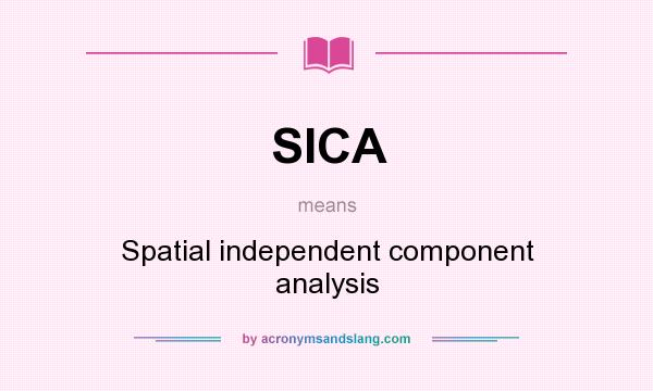 What does SICA mean? It stands for Spatial independent component analysis