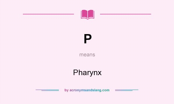 What does P mean? It stands for Pharynx