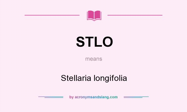 What does STLO mean? It stands for Stellaria longifolia