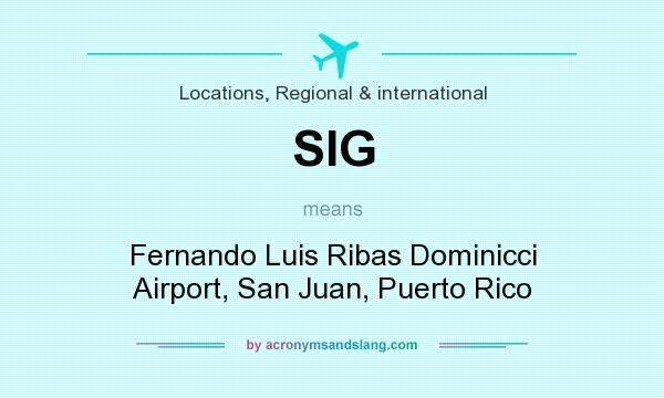 What does SIG mean? It stands for Fernando Luis Ribas Dominicci Airport, San Juan, Puerto Rico