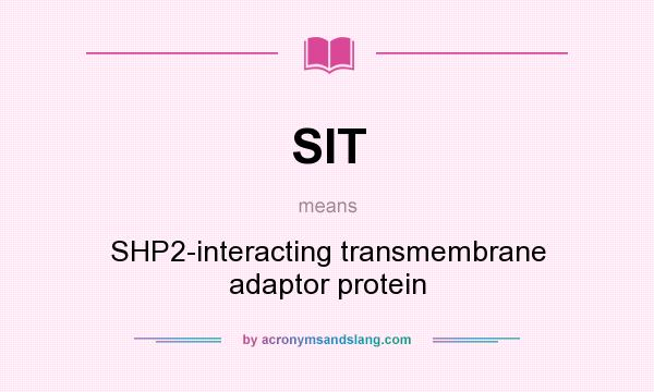What does SIT mean? It stands for SHP2-interacting transmembrane adaptor protein
