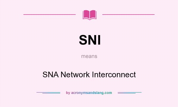 What does SNI mean? It stands for SNA Network Interconnect