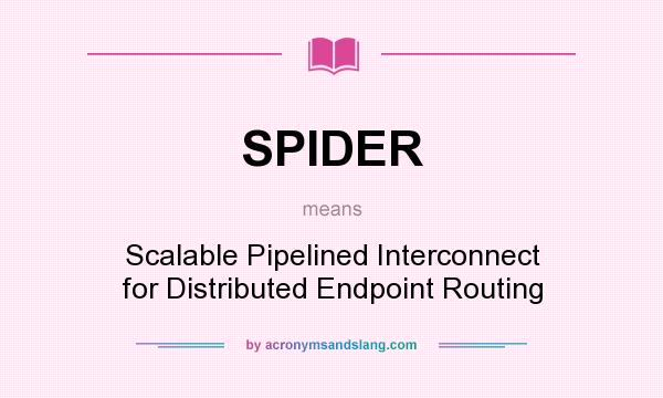 What does SPIDER mean? It stands for Scalable Pipelined Interconnect for Distributed Endpoint Routing