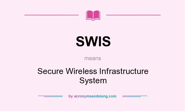 What does SWIS mean? It stands for Secure Wireless Infrastructure System