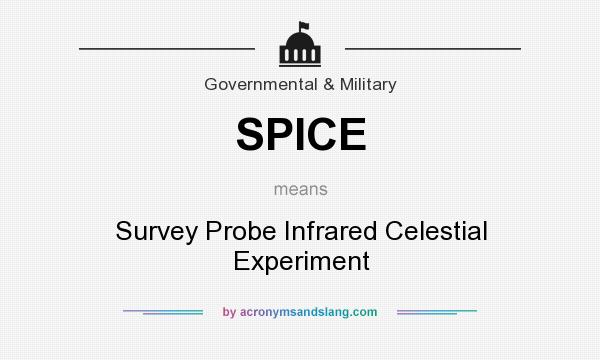 What does SPICE mean? It stands for Survey Probe Infrared Celestial Experiment